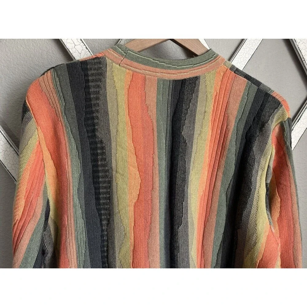 Carlo Colucci Men's 54 Multicolor Cotton Blend Sweater